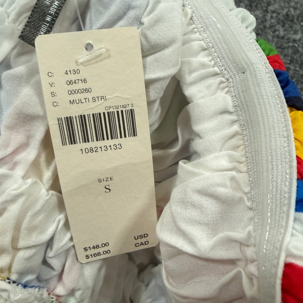 Anthropologie Dress Women Small Multicolor Striped Strapless Colorful Tiered NEW - Picture 9 of 11